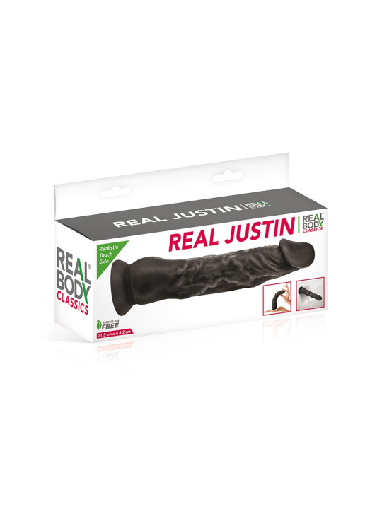 Gode réaliste 21 cm noir  - Real Justin