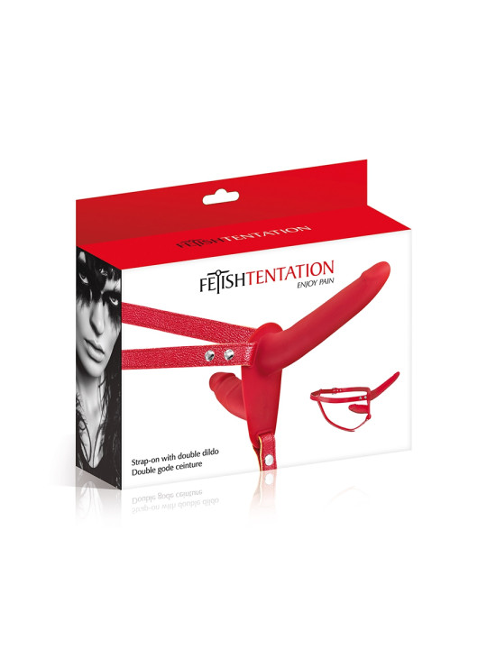 Double gode ceinture rouge - Fetish Tentation