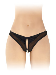 String ouvert avec perles Sophie - noir