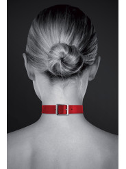 Collier Fetish rouge avec anneau - Bijoux Pour Toi