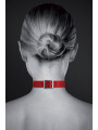 Collier Fetish rouge avec anneau - Bijoux Pour Toi