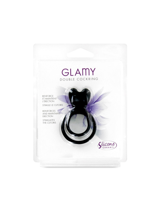 Double Cockring noir Glamy