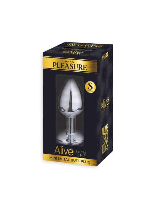 Plug métal bijou rose S - Alive