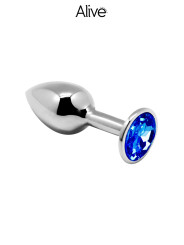 Plug métal bijou bleu L - Alive