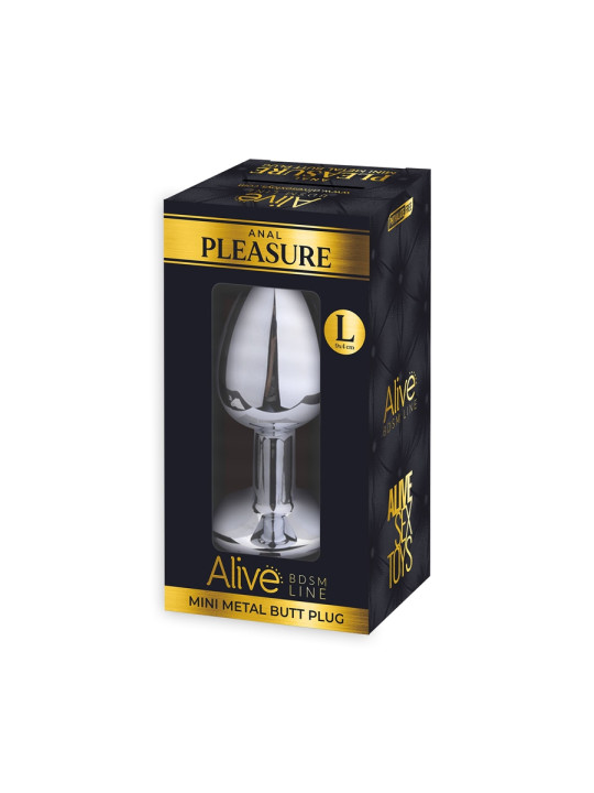 Plug métal bijou bleu L - Alive