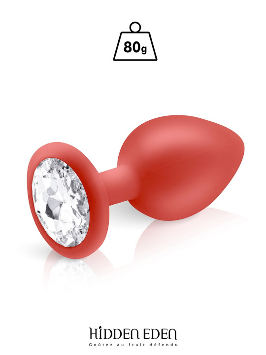 Plug bijou silicone rouge L - Hidden Eden
