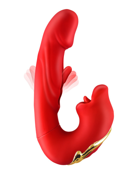 Vibromasseur rabbit 3-en-1 Kissy rouge - Yoba