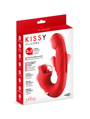 Vibromasseur rabbit 3-en-1 Kissy rouge - Yoba
