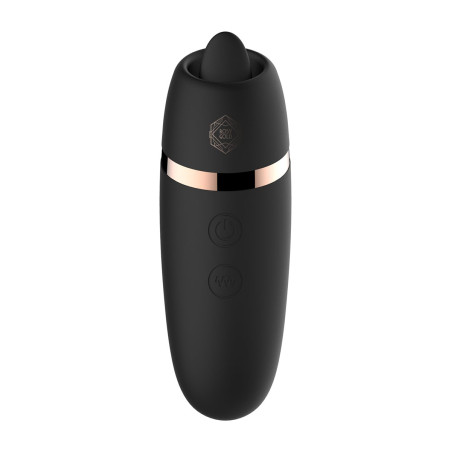 Stimulateur 2 en 1 avec langue vibrante - Rosy Gold
