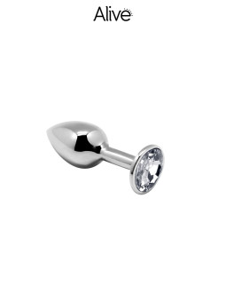 Plug métal bijou transparent S - Alive