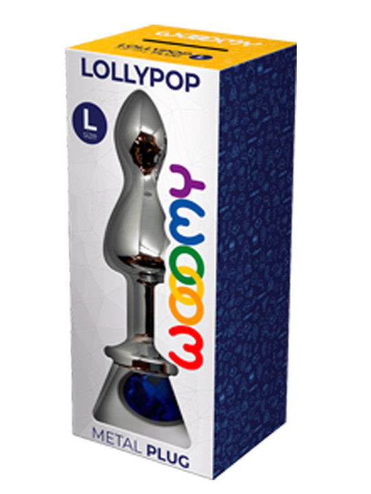 Plug bijou Lollypop bleu L - Wooomy
