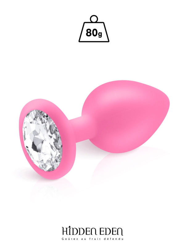 Plug bijou silicone rose L - Hidden Eden