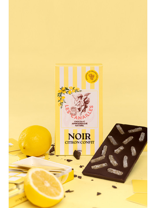 Chocolat noir citron confit - Tablette 100g - Les canailles