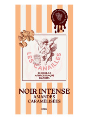 Chocolat noir amandes caramélisées - Tablette 100g - Les canailles