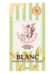 Chocolat blanc pistache - Tablette 100g - Les canailles