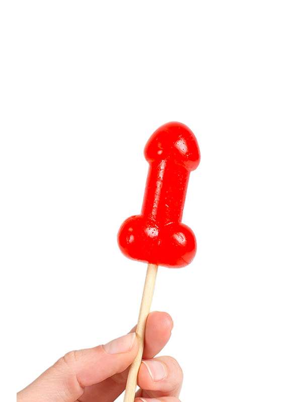 Sucette pénis à la cerise avec effet chauffant épicé