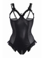 Body wetlook ouvert noir Mistique - Christine