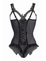 Body wetlook ouvert noir Mistique - Christine