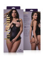 Body wetlook ouvert noir Mistique - Christine