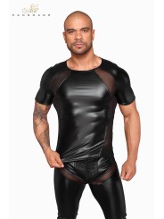 T-shirt wetlook et filet H056