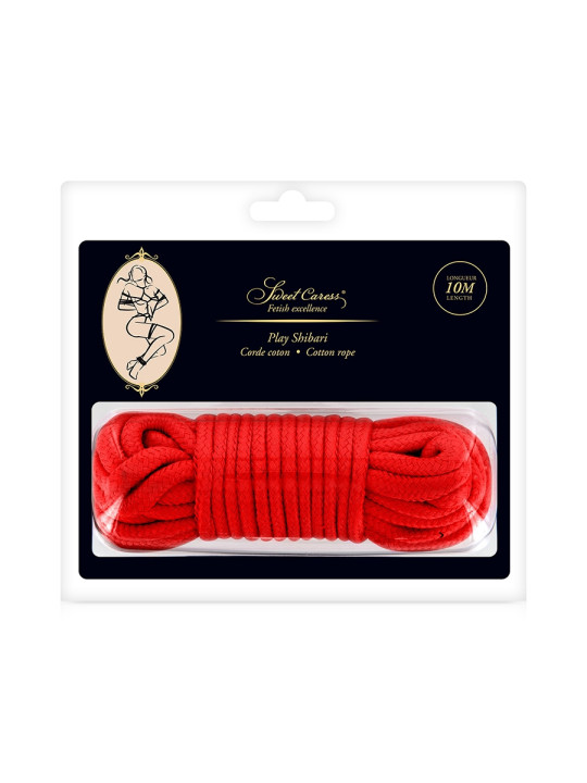 Corde de bondage rouge 10m - Sweet Caress