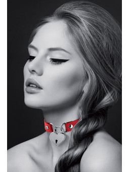 Collier rouge cadenas coeur - Bijoux Pour Toi