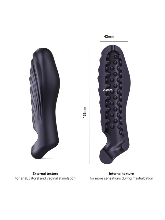 Gaine de pénis 3 en 1 Ryzer Black Plum - Man Wan