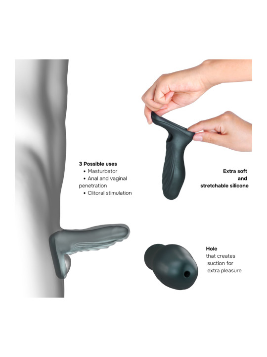 Gaine de pénis 3 en 1 Ryzer Pine Grey - Man Wan