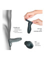Gaine de pénis 3 en 1 Ryzer Pine Grey - Man Wan