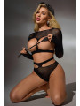 Ensemble culotte et top seins nus résille - J Lingerie