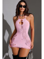 Mini robe résille rose - J Lingerie