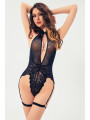 Body sexy à jarretelles noir - J Lingerie