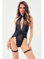 Body sexy à jarretelles noir - J Lingerie