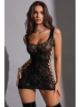 Mini robe résille noire - J Lingerie