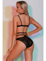Ensemble soutien-gorge, culotte et ceinture noir - J Lingerie