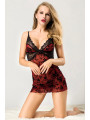 Nuisette et string rouge - J Lingerie