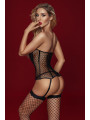 Ensemble guêpière, string et bas noir - J Lingerie