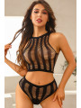 Ensemble top et tanga noir - J Lingerie