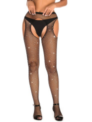 Collants ouverts strass noir - J Lingerie