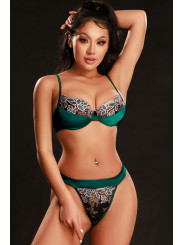 Ensemble soutien-gorge et string vert - J Lingerie