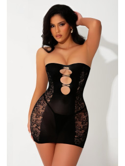 Mini robe bustier noire - J Lingerie