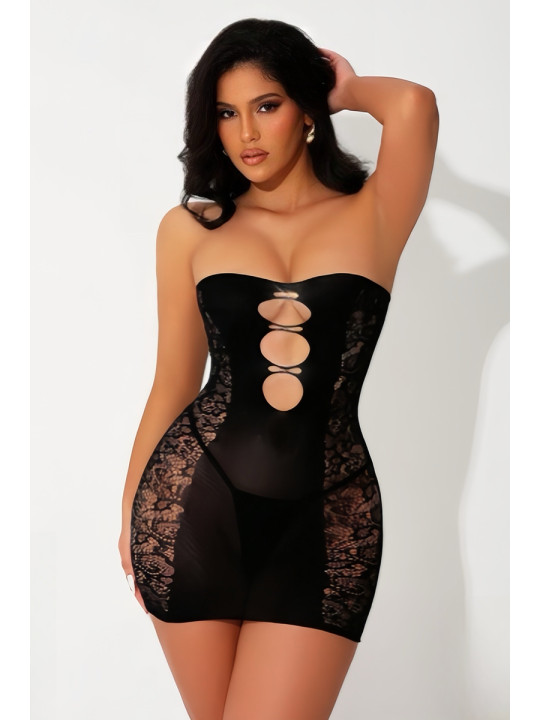 Mini robe bustier noire - J Lingerie