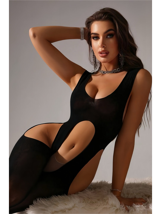 Combinaison sexy ouverte noir - J Lingerie