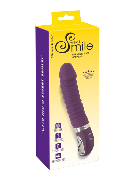 Vibro chauffant rechargeable 23,5 x 4,1 cm - Sweet Smile