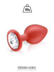 Plug bijou silicone rouge M - Hidden Eden