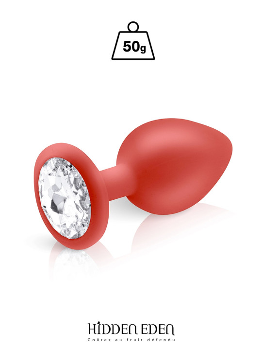 Plug bijou silicone rouge M - Hidden Eden