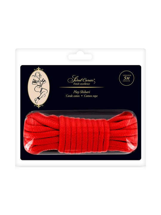Corde de bondage rouge 5m - Sweet Caress