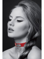Collier Fetish rouge avec anneau - Bijoux Pour Toi