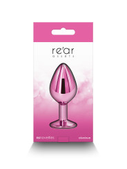 Plug bijou aluminium chromé rose M