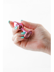 Plug bijou aluminium chromé rose S
